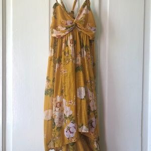 Free People Vintage Yellow Sundress Floral